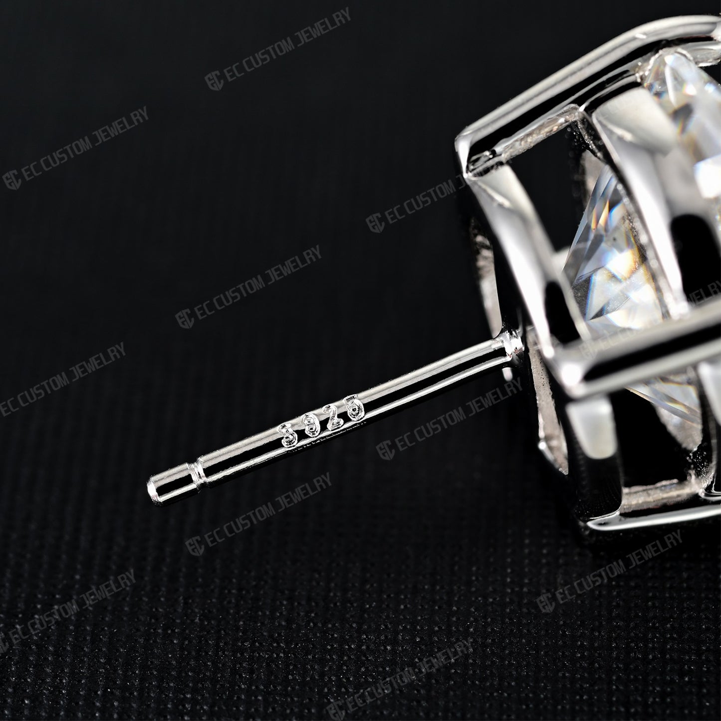 High-end S925 Silver VVS Moissanite Ear Stubs Shining Round Cut Earrings