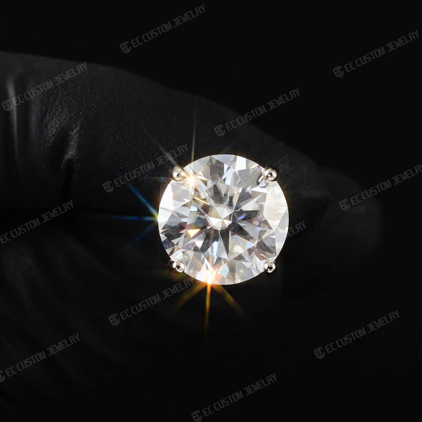 S925 Silver VVS Moissanite Ear Stubs Shining Round Cut Earrings