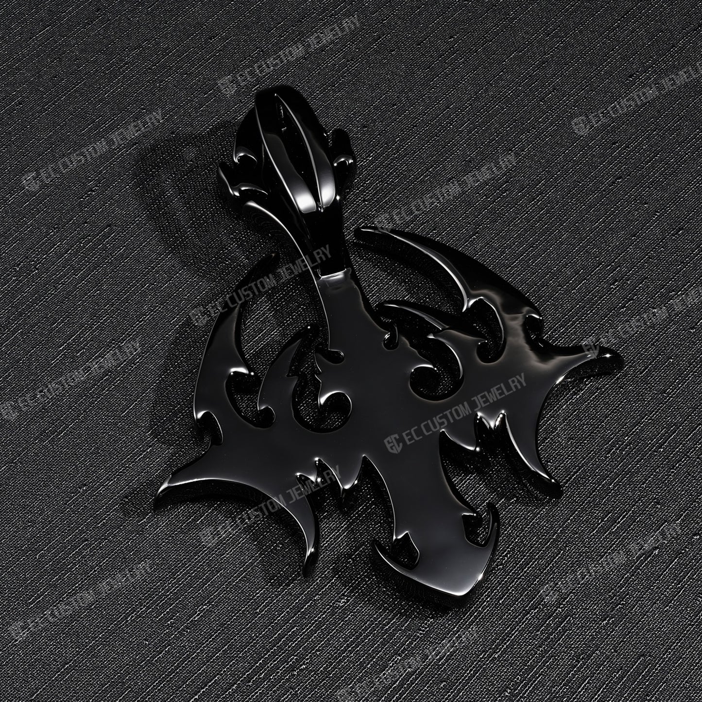 Lone DARK LORD Cross Pendant Black Diamonds Iced Out Pendant