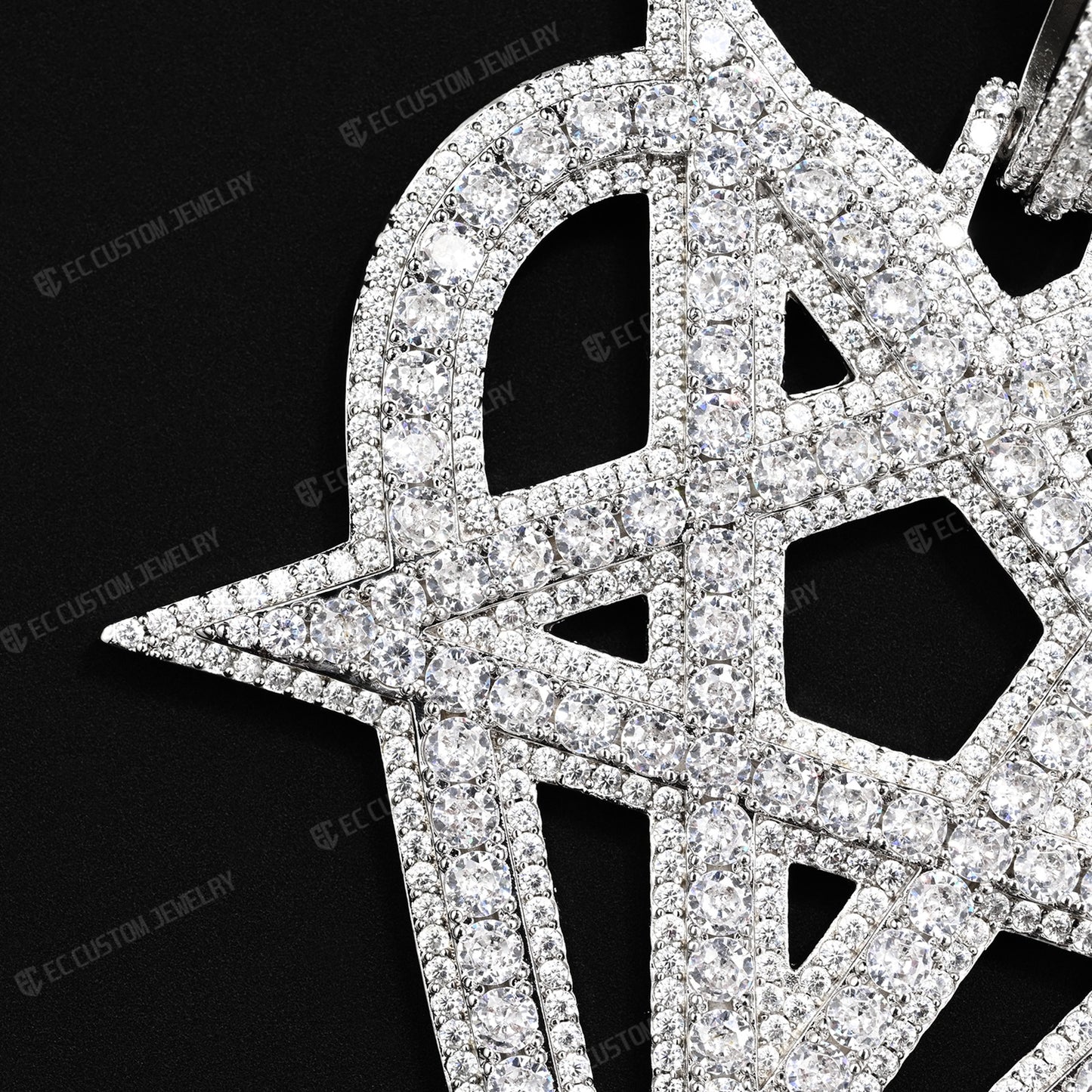 Iced Ou tDestroy Lonely Heart Pentagram Pendant Streetwear 1