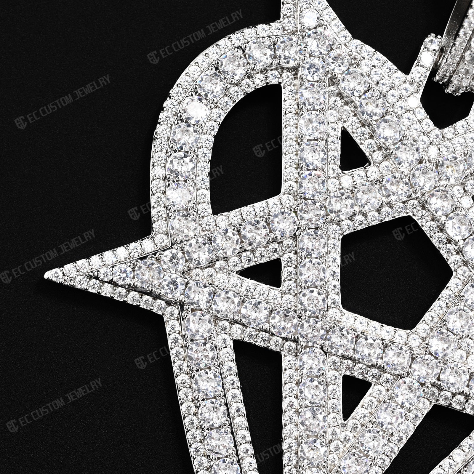 Iced Ou tDestroy Lonely Heart Pentagram Pendant Streetwear 1