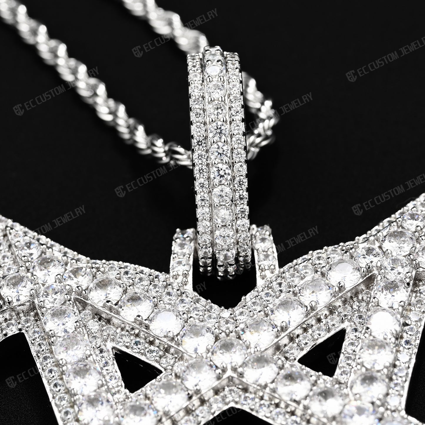 Iced Ou tDestroy Lonely Heart Pentagram Pendant Streetwear 2