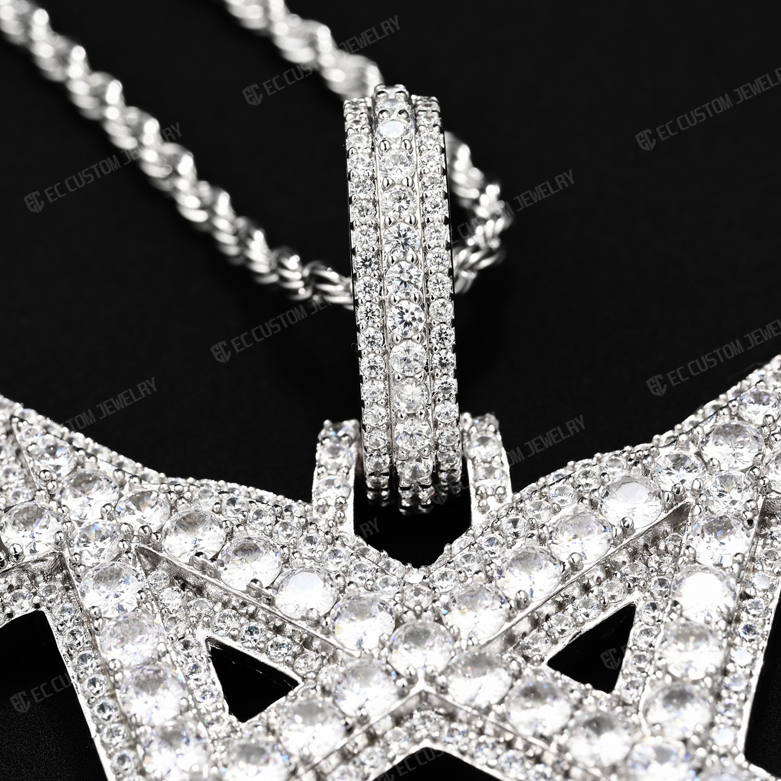 Iced Ou tDestroy Lonely Heart Pentagram Pendant Streetwear 2
