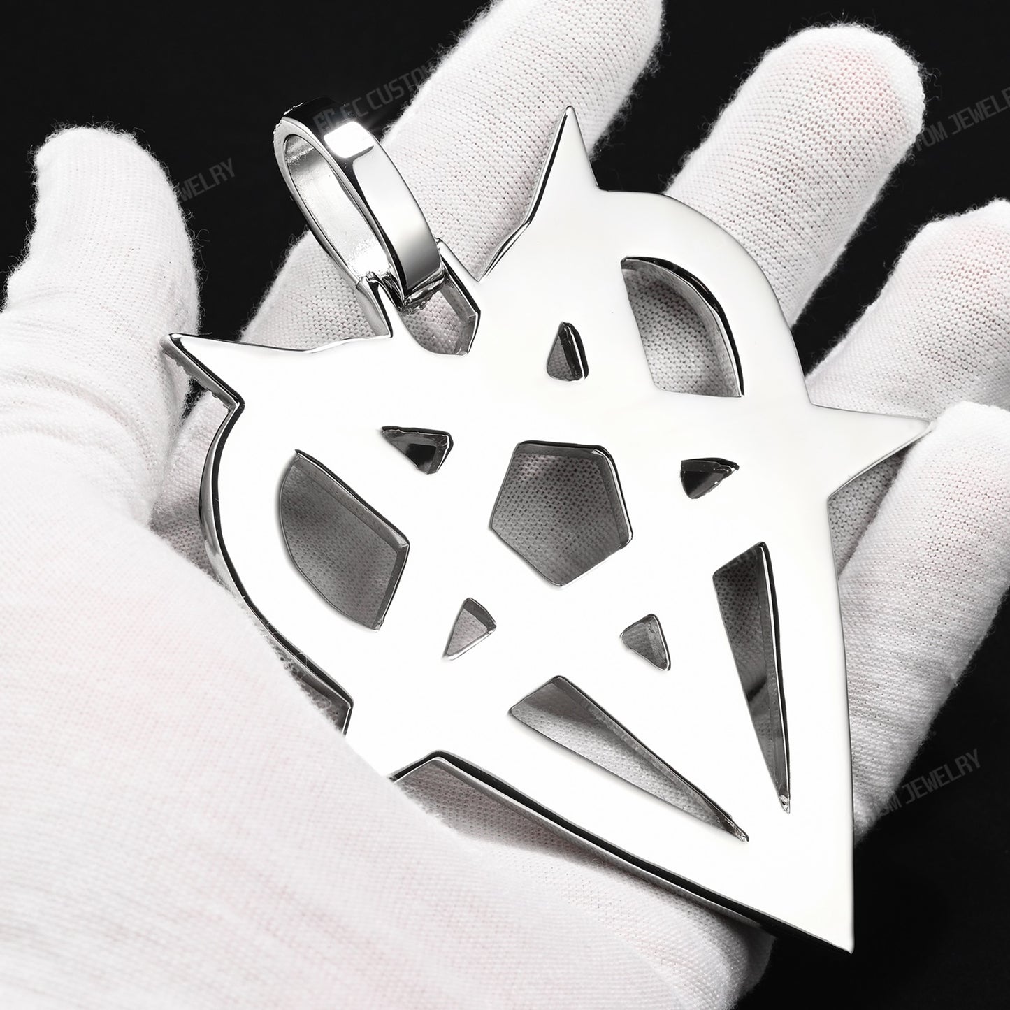 Iced Ou tDestroy Lonely Heart Pentagram Pendant Streetwear 4