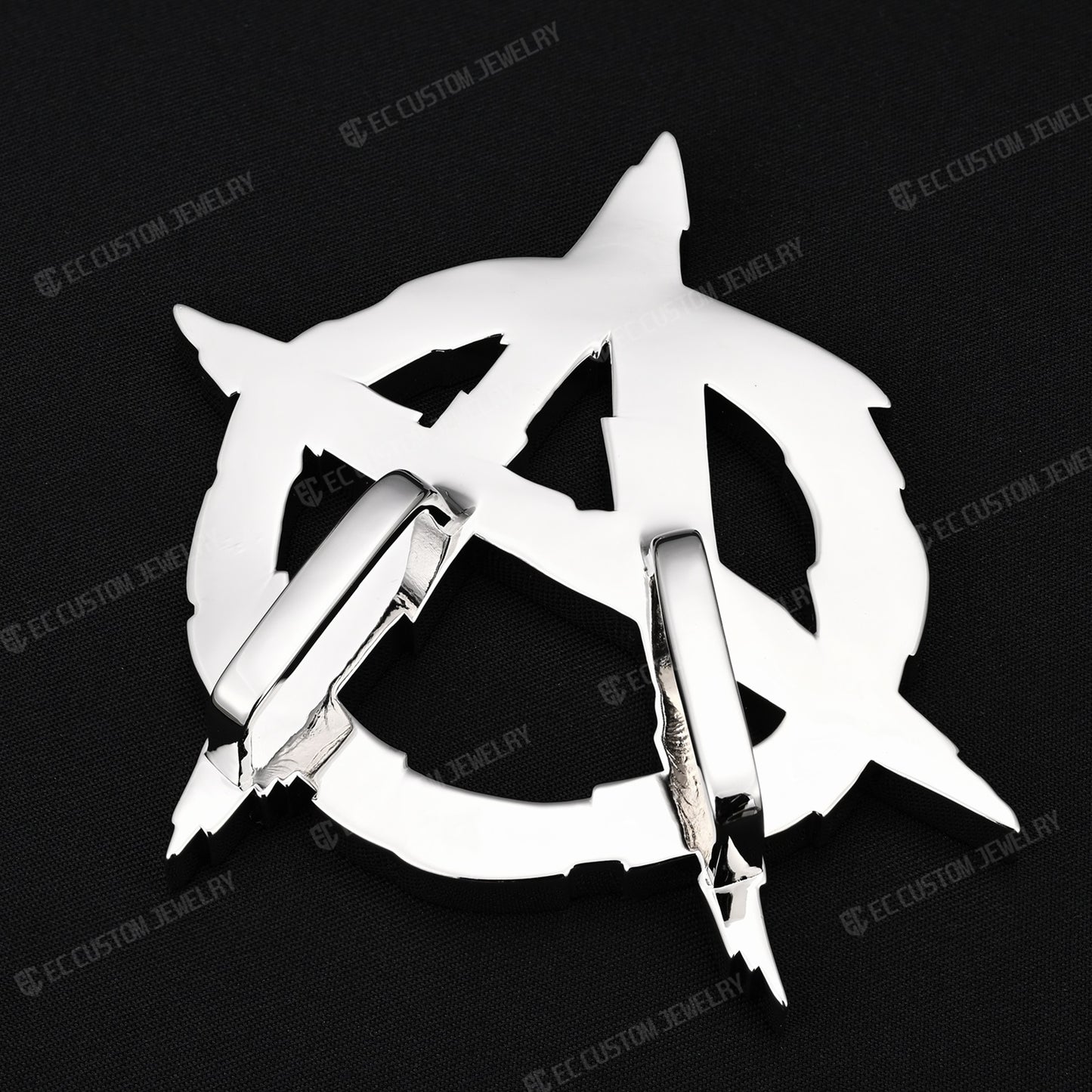 Iced Out Upside Down Anarchy Sign Pendant Invert A Pendant Sterling Silver Jewelry 7
