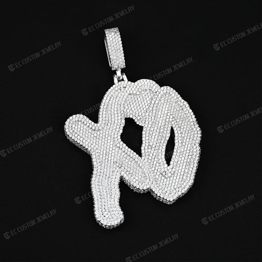 Iced out xo pendant hip hop rapper accessories streetwear outfit for men ken carson playboi carti yvl fans 1