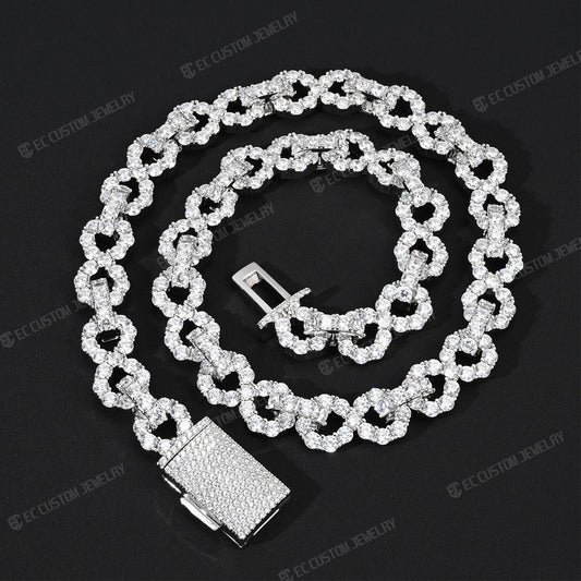 NEW 12MM LONES DIAMOND INFINITY LINK CHAIN ICED OUT NECKLACE