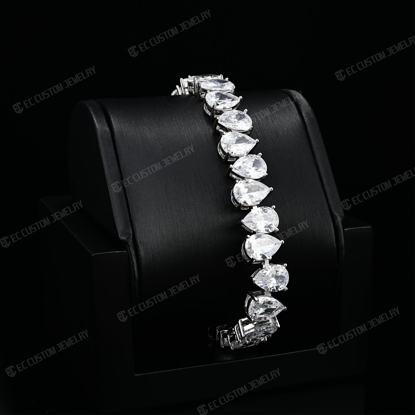 Sparkling Teardrop Chain Iced Out Diamond Bracelet Iced Out Hip Hop Bracelet EC Custom Jewelry 2