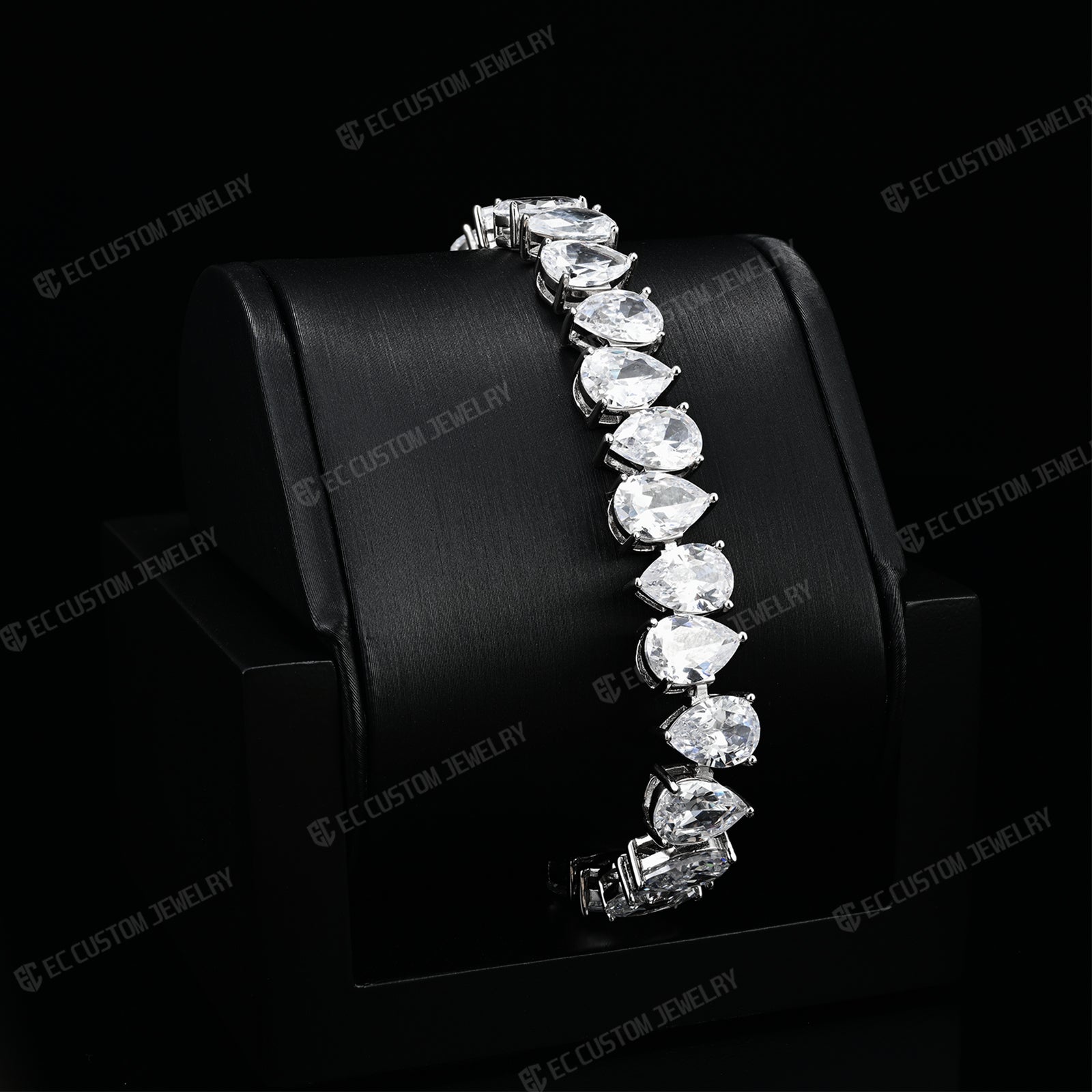 Sparkling Teardrop Chain Iced Out Diamond Bracelet Iced Out Hip Hop Bracelet EC Custom Jewelry 2