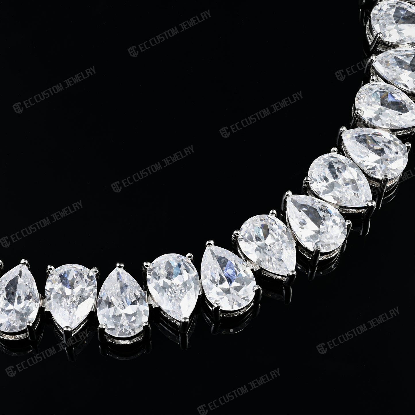 Sparkling Teardrop Chain Iced Out Diamond Bracelet Iced Out Hip Hop Bracelet EC Custom Jewelry 3