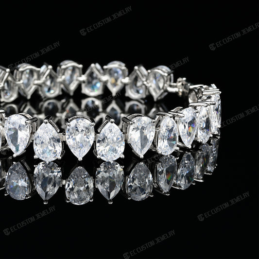 Sparkling Teardrop Chain Iced Out Diamond Bracelet Iced Out Hip Hop Bracelet EC Custom Jewelry 5