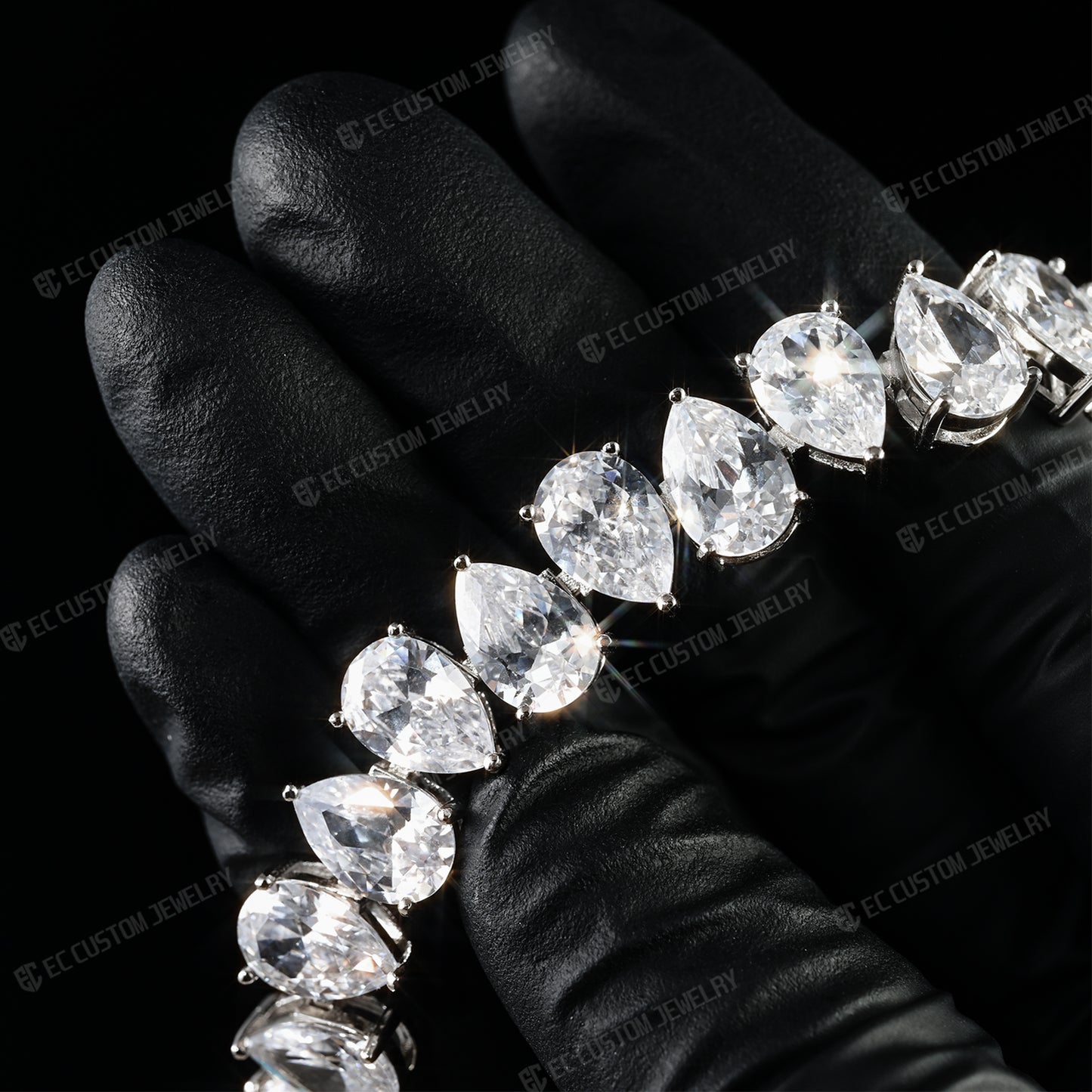 Sparkling Teardrop Chain Iced Out Diamond Bracelet Iced Out Hip Hop Bracelet EC Custom Jewelry 8