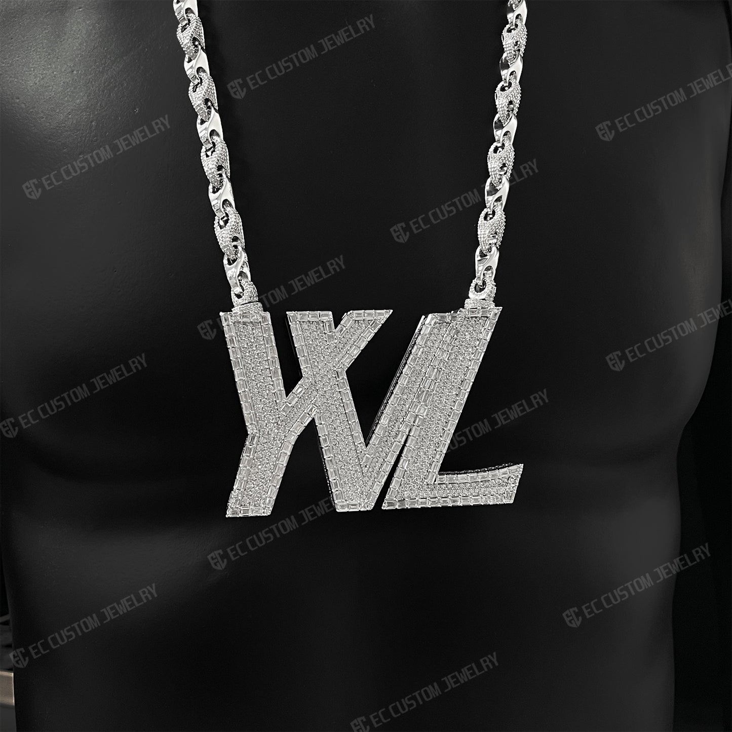 YVL Chain Necklace Iced Out - Yvl Logo Pendant Hip Hop Jewelry for Men