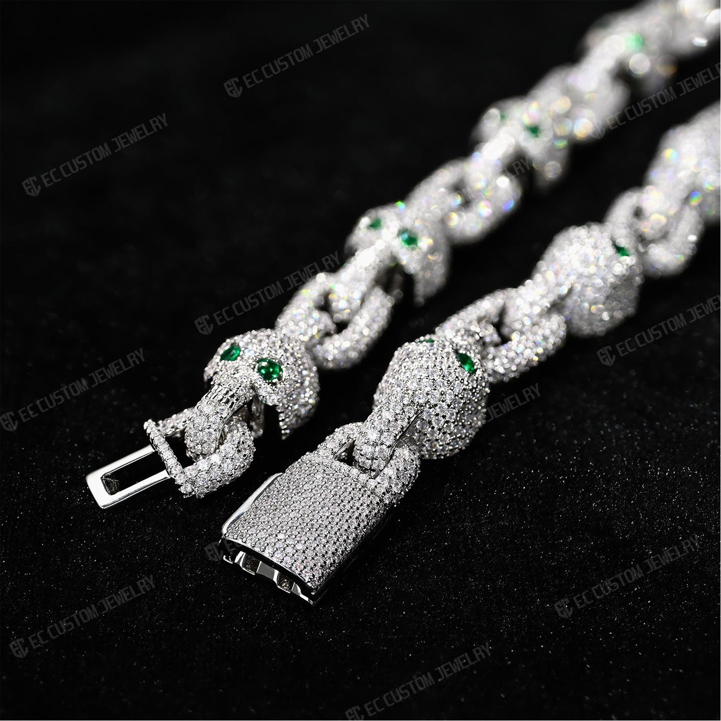Yeat Style skull Chain Skeleton Chain Necklace Iced Out-S925 Silver 2