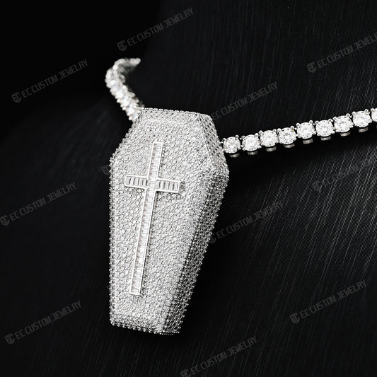 iced out Exquisite Diamond Coffin Cross upside down uprignt changable Pendant Hip hop ec custom jewelry 1