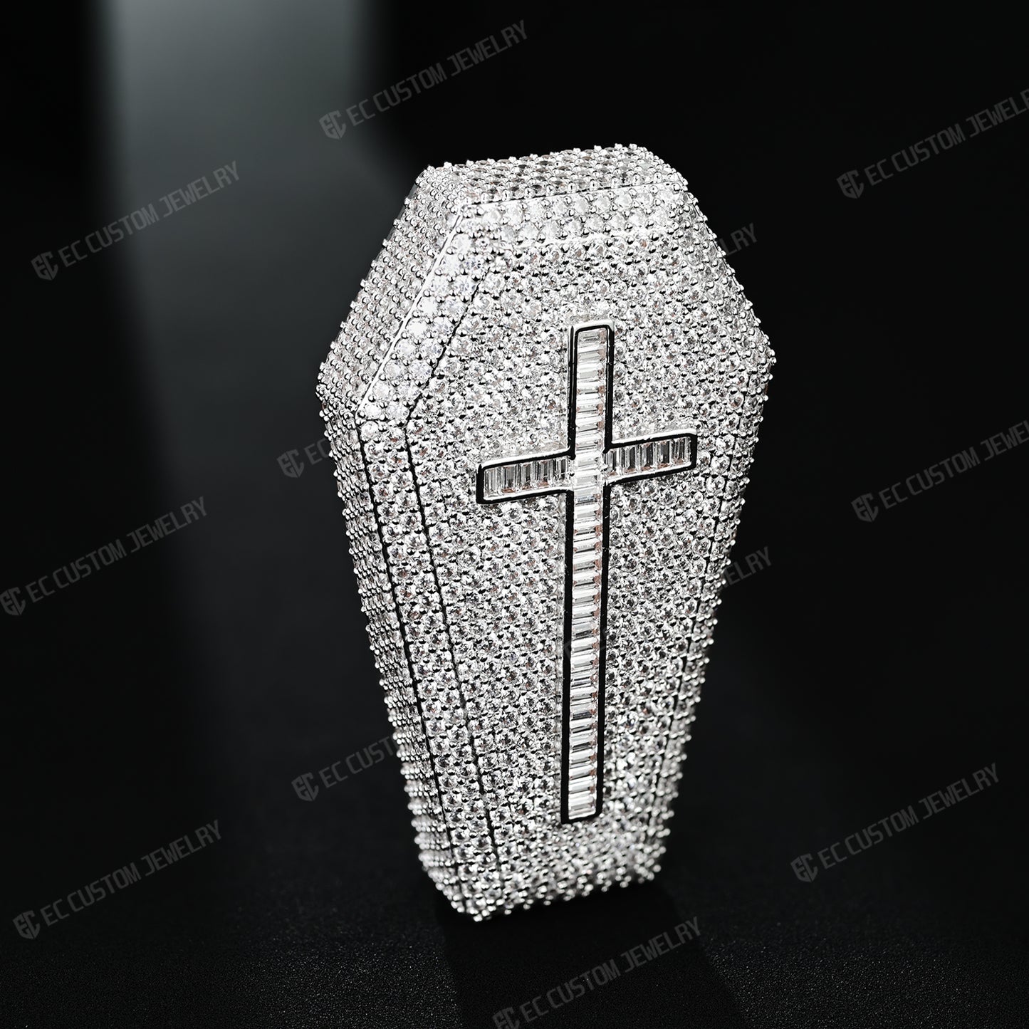 iced out Exquisite Diamond Coffin Cross upside down uprignt changable Pendant Hip hop ec custom jewelry 2