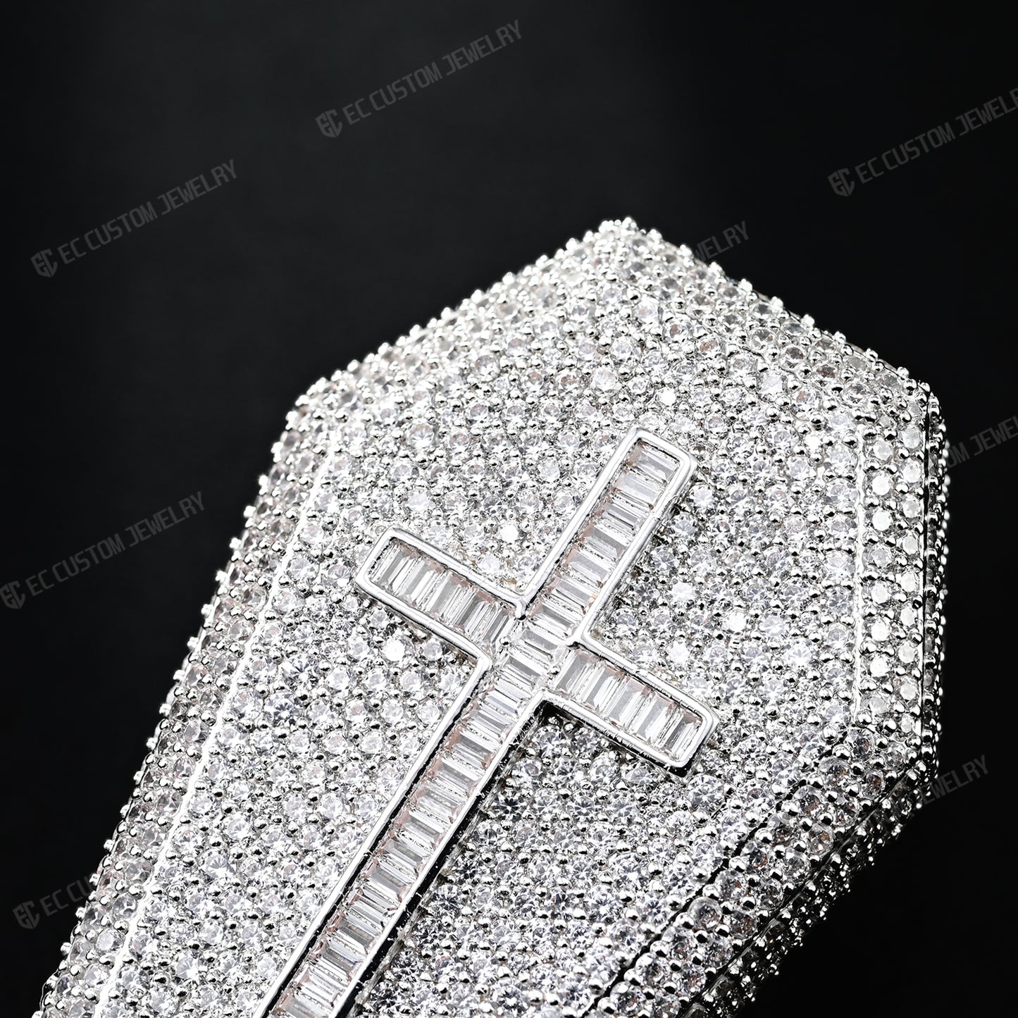 iced out Exquisite Diamond Coffin Cross upside down uprignt changable Pendant Hip hop ec custom jewelry 3