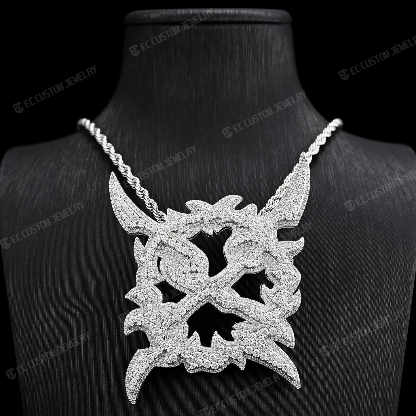 Dazzling Iced Out X Pendant Standard Size