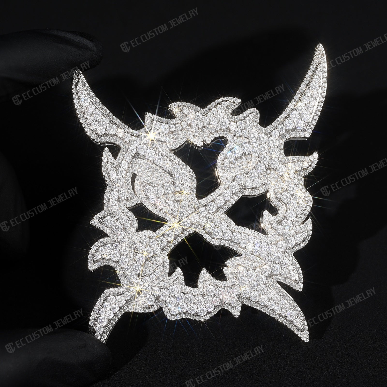 iced out x pendant ken carson jewelry S925 sterling silver opium gang