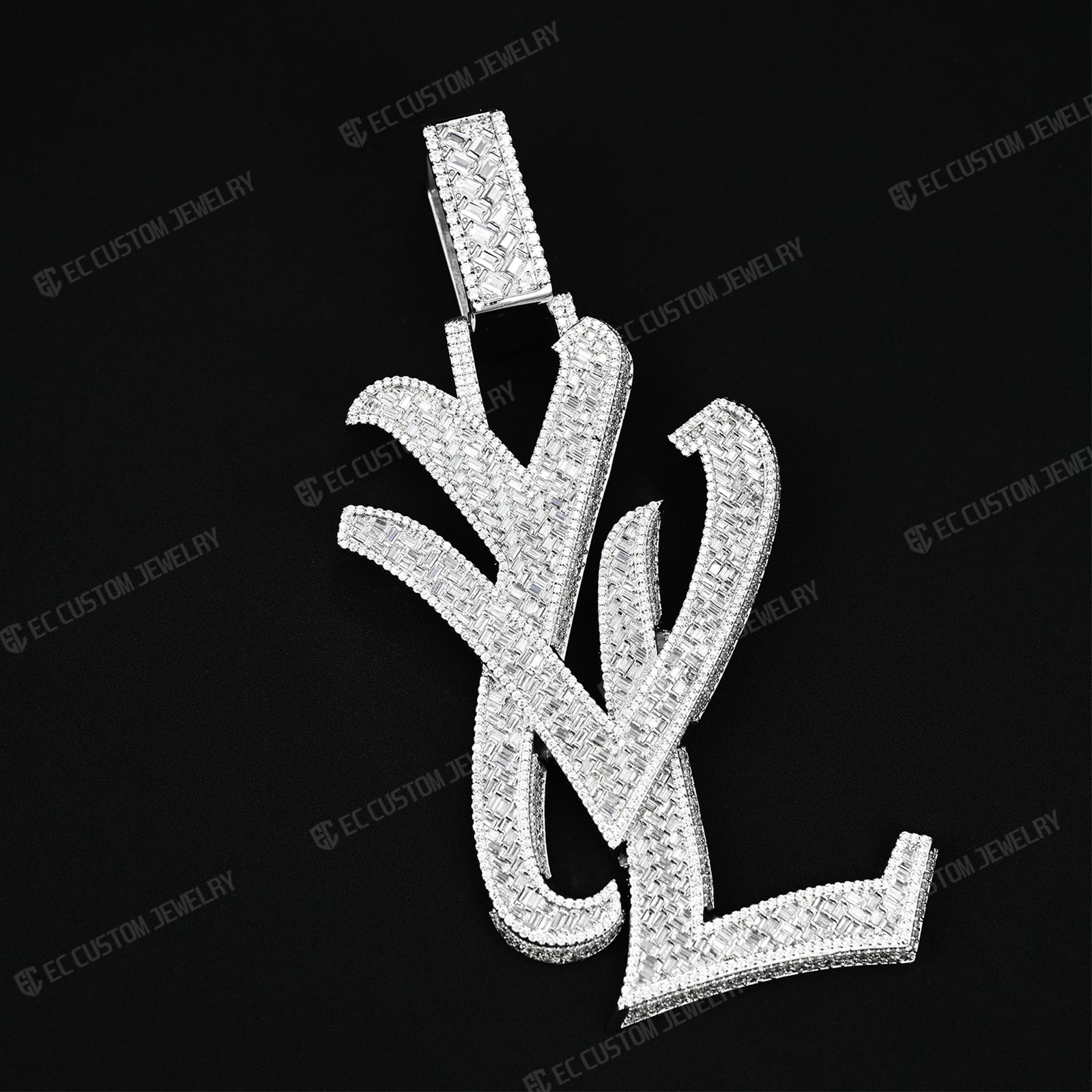 yvl ysl logo pendant hip hop rapper iced out jewelry men fashion outfit diamonds 925 silver 7