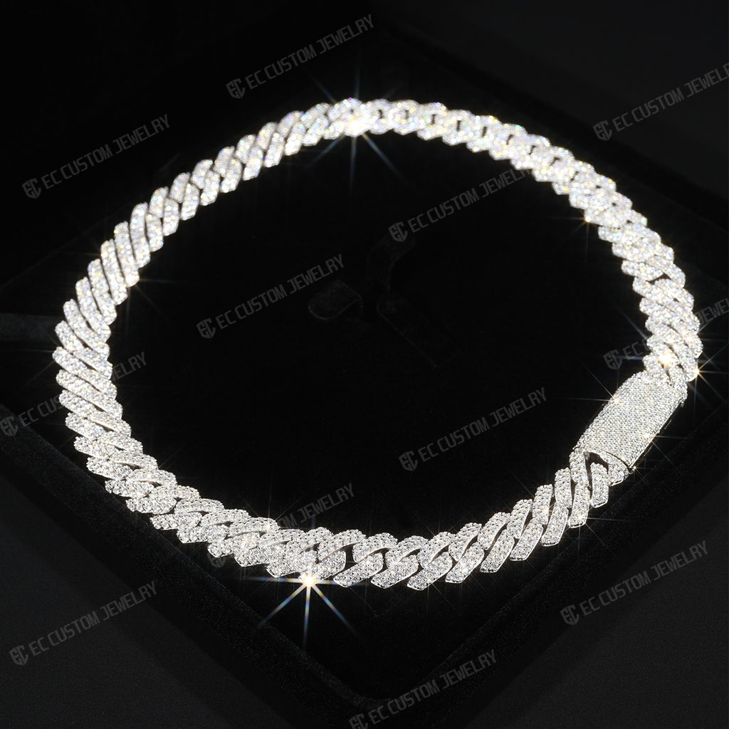 14MM ICED OUT SHINING CUBAN LINK CHAIN NECKLACE DIAMOND - HIP HOP EC CUSTOM JEWELRY 1