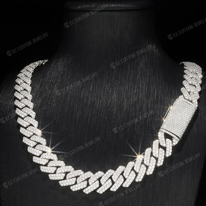 14MM ICED OUT SHINING CUBAN LINK CHAIN NECKLACE DIAMOND - HIP HOP EC CUSTOM JEWELRY 7