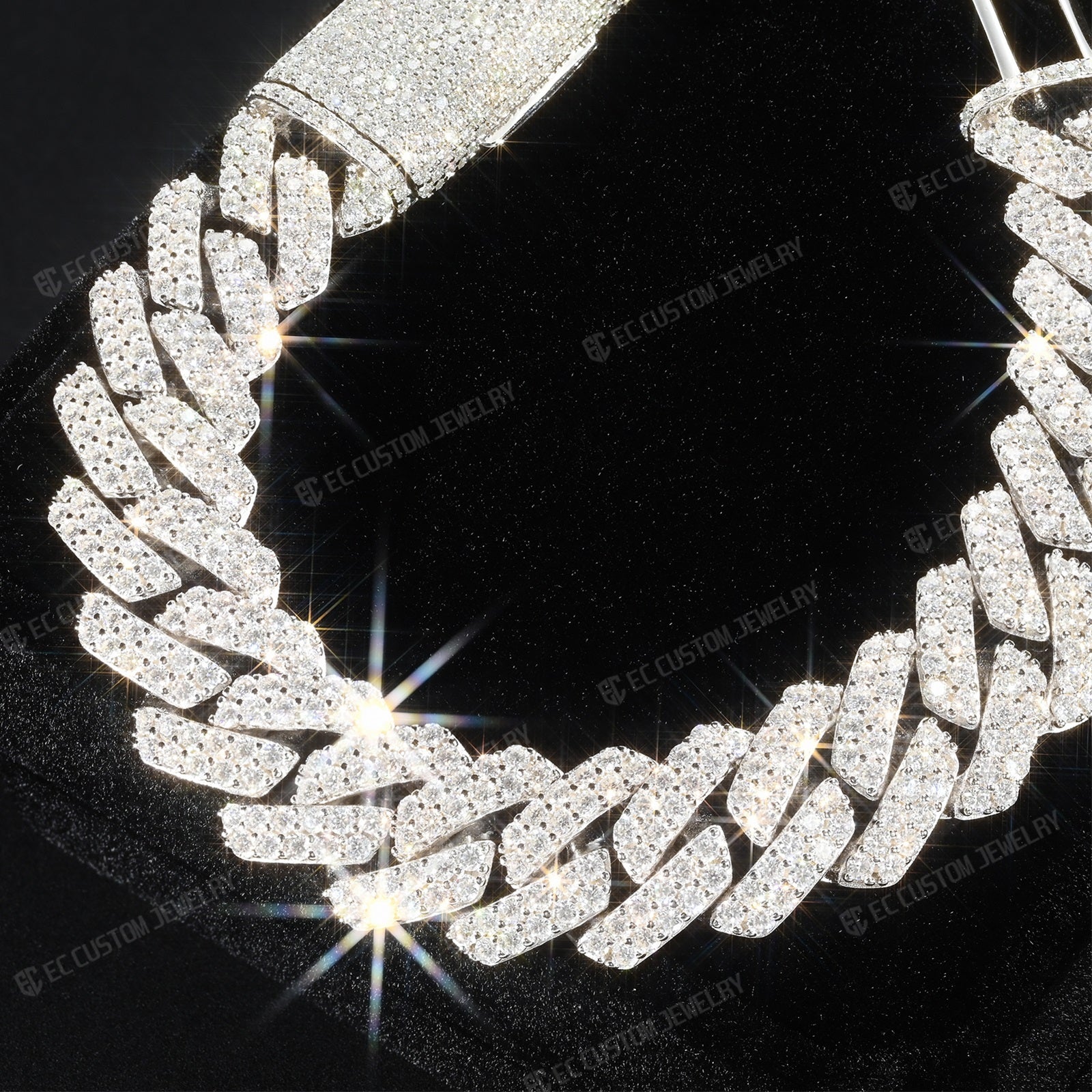 14MM S925 CUBAN LINK CHAIN ICED OUT BRACELET DIAMOND EC HIP HOP JEWELRY for MAN 4