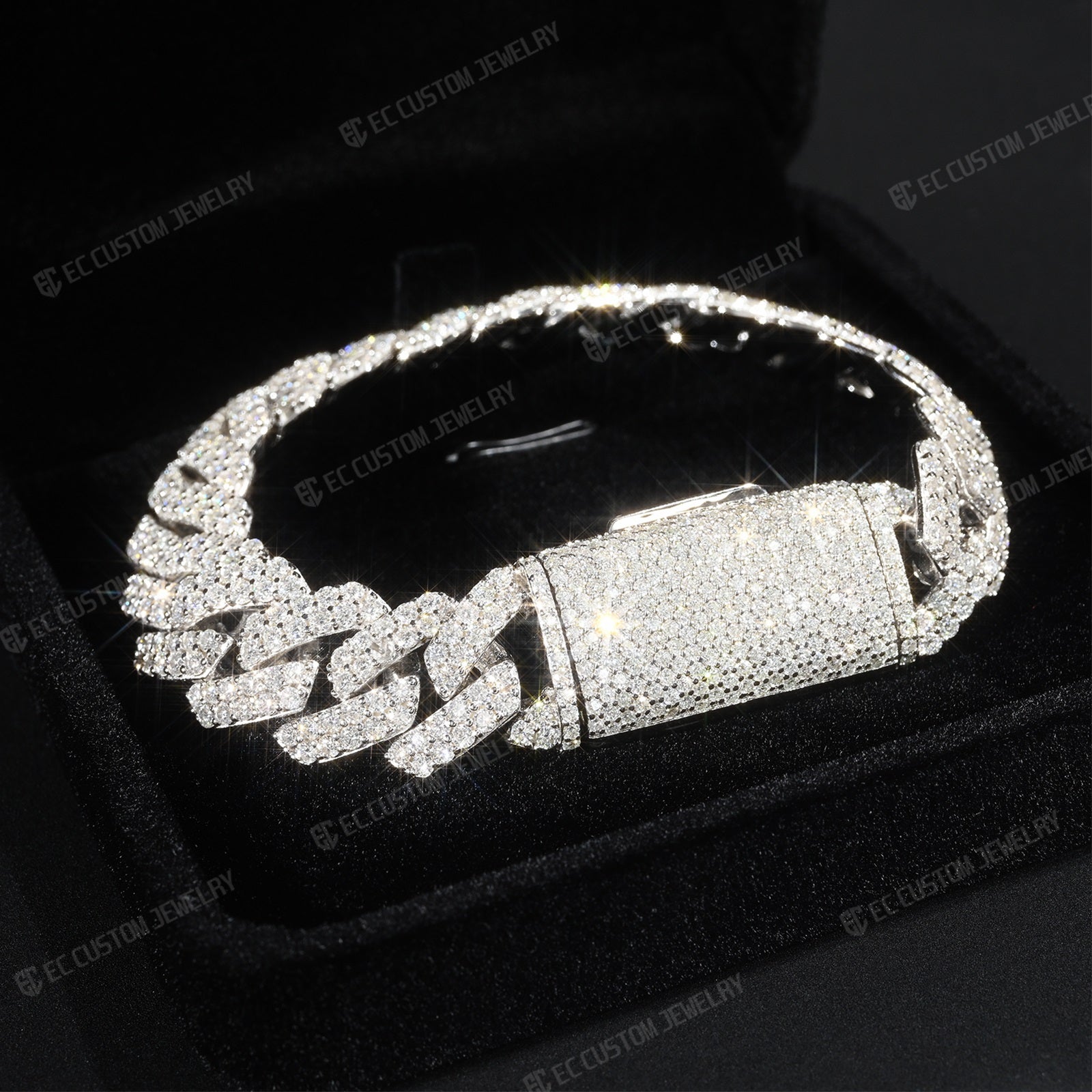 14MM S925 CUBAN LINK CHAIN ICED OUT BRACELET DIAMOND EC HIP HOP JEWELRY for MAN 5