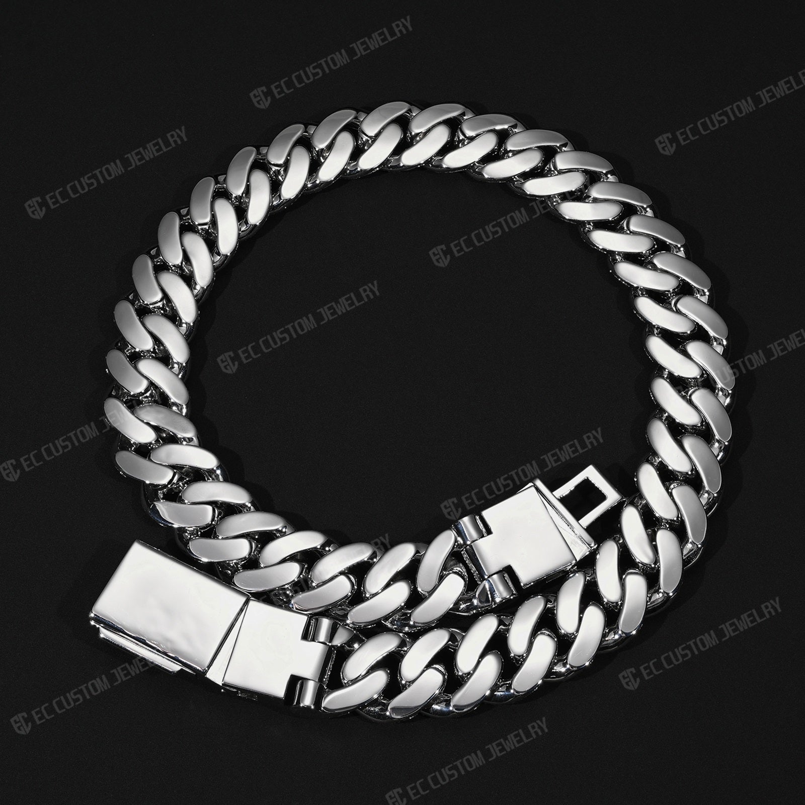 20MM Cross Cuban Necklace  Iced Out Link Chain