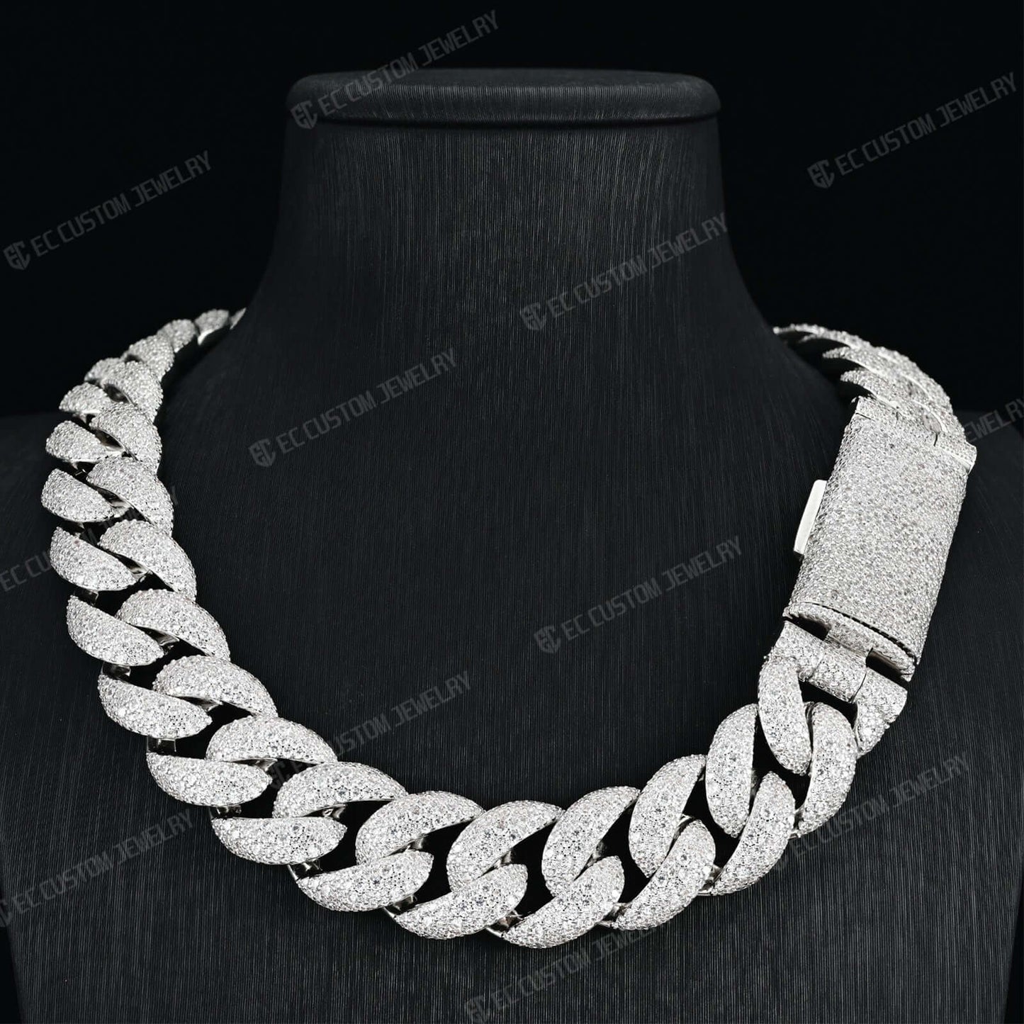 20mm Iced out Irregular Cuban Link Chain HipHop Prong Necklace Bracelet Jewelry For Men
