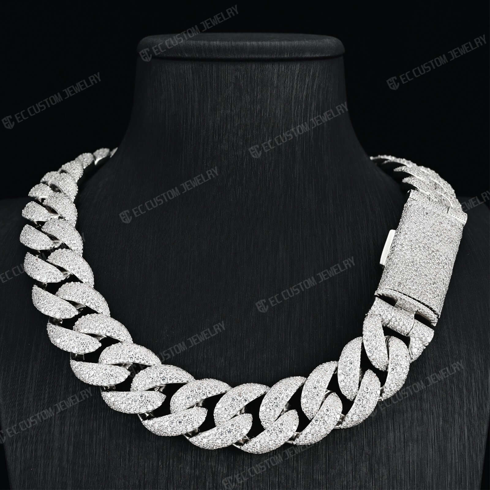 20mm Iced out Irregular Cuban Link Chain HipHop Prong Necklace Bracelet Jewelry For Men