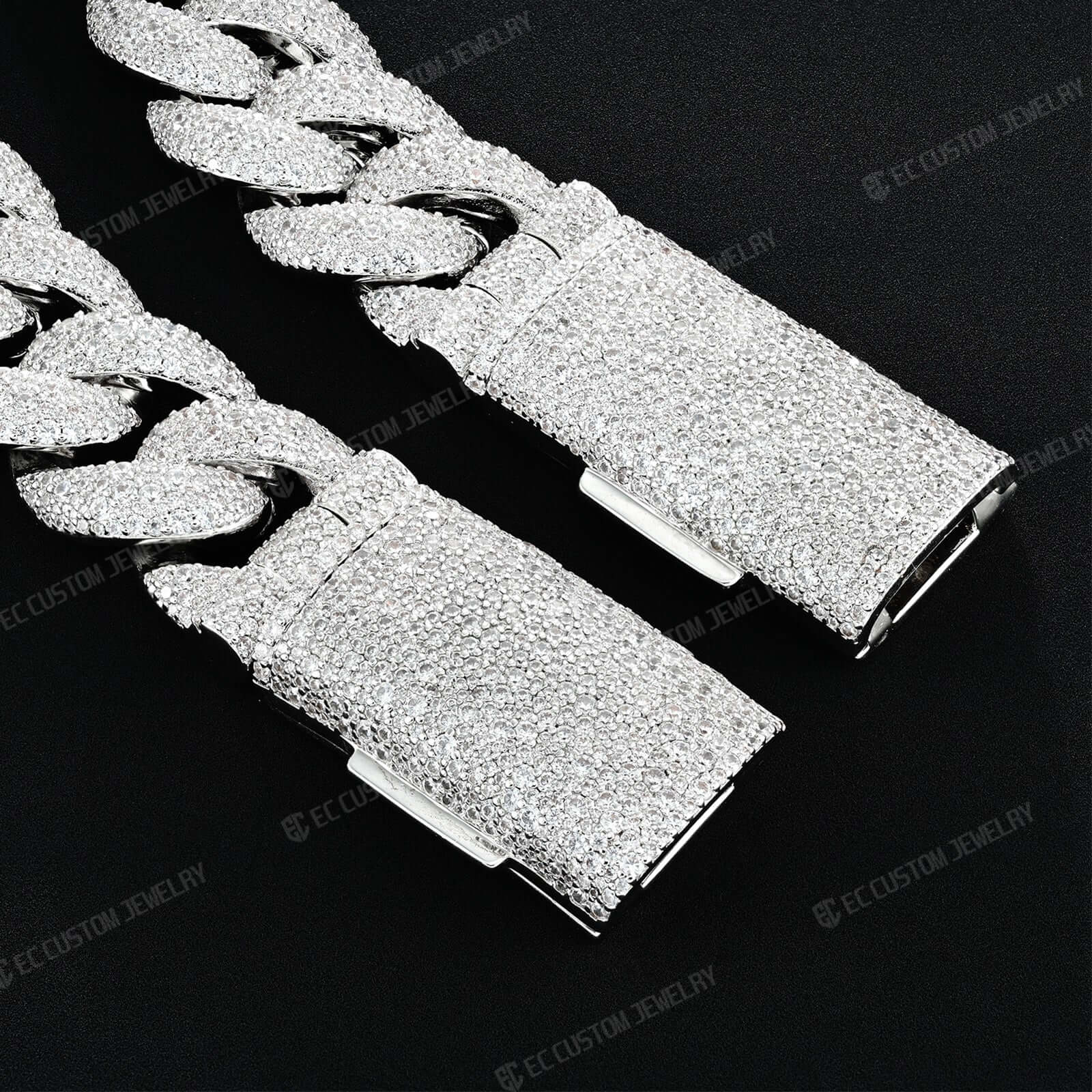 20mm Iced out Irregular Cuban Link Chain HipHop Prong Necklace Bracelet Jewelry For Men