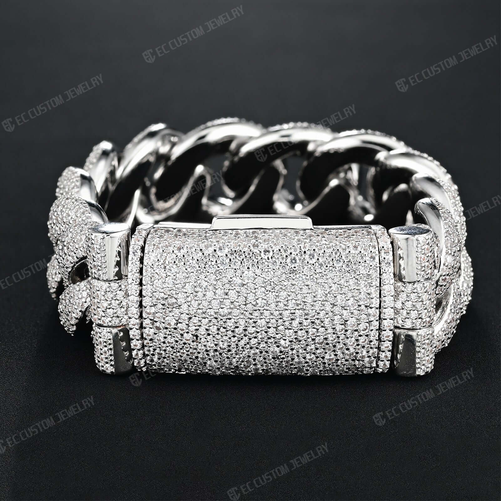 20mm Iced out Irregular Cuban Link Chain HipHop Prong Necklace Bracelet Jewelry For Men