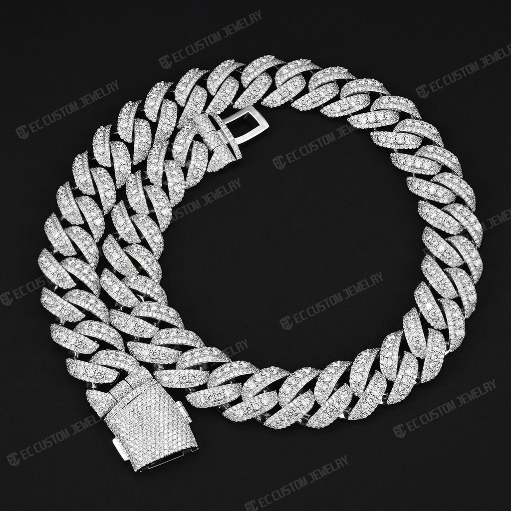 NEW 22MM ICED OUT CUBAN NECKLACE LINK CHAIN