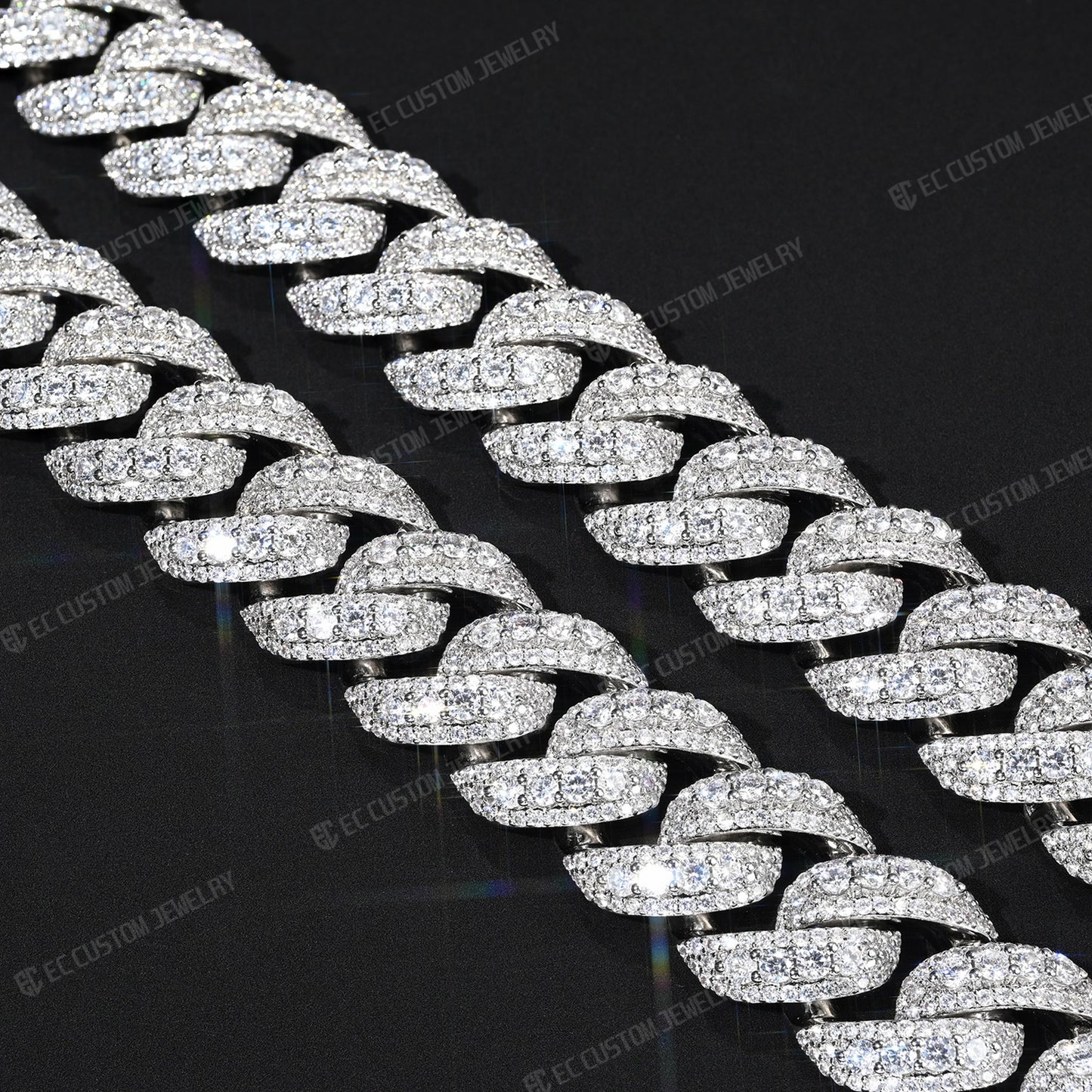 NEW 22MM ICED OUT CUBAN NECKLACE LINK CHAIN