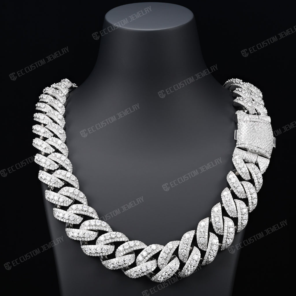 NEW 22MM ICED OUT CUBAN NECKLACE LINK CHAIN