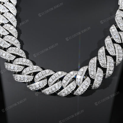 NEW 22MM ICED OUT CUBAN NECKLACE LINK CHAIN