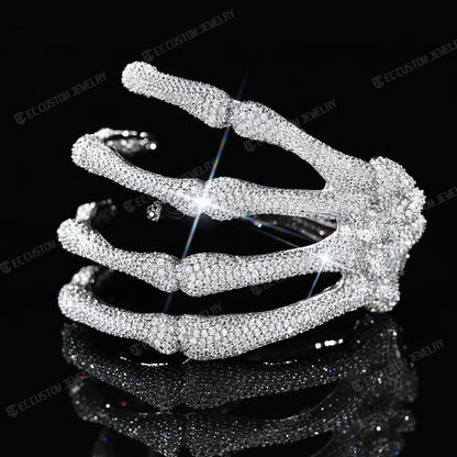 SKELETON HAND DIAMOND BRACELET SKULL GHOST CLAW HIP HOP JEWELRY