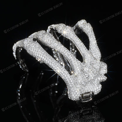 SKELETON HAND DIAMOND BRACELET SKULL GHOST CLAW HIP HOP JEWELRY