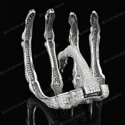 SKELETON HAND DIAMOND BRACELET SKULL GHOST CLAW HIP HOP JEWELRY