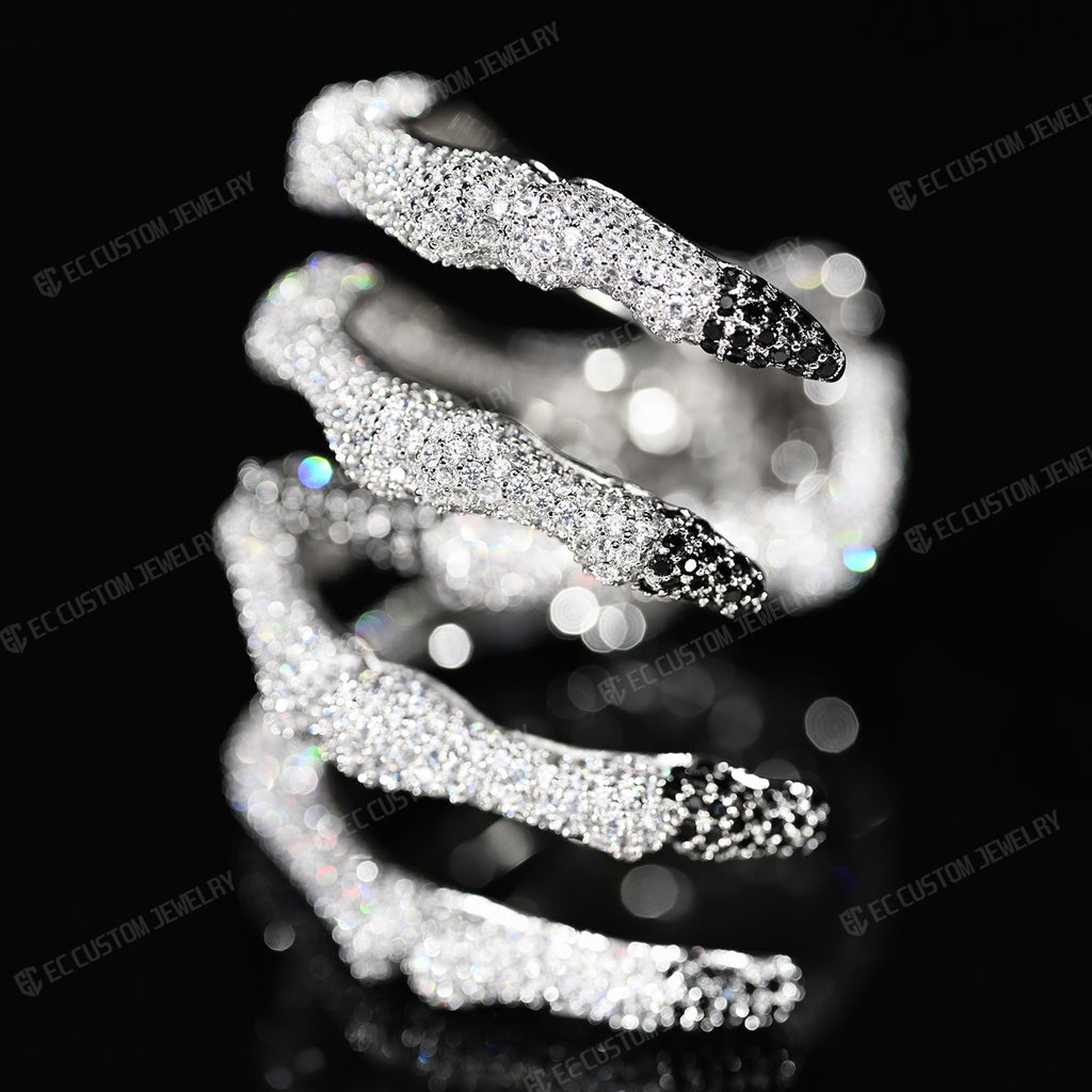 3D Adjustable Ghost Claw Ice Out Bracelet For Men Hip Hop Style Hollow Skull Bracelet Full Diamond Bracelet Jewelry 2
