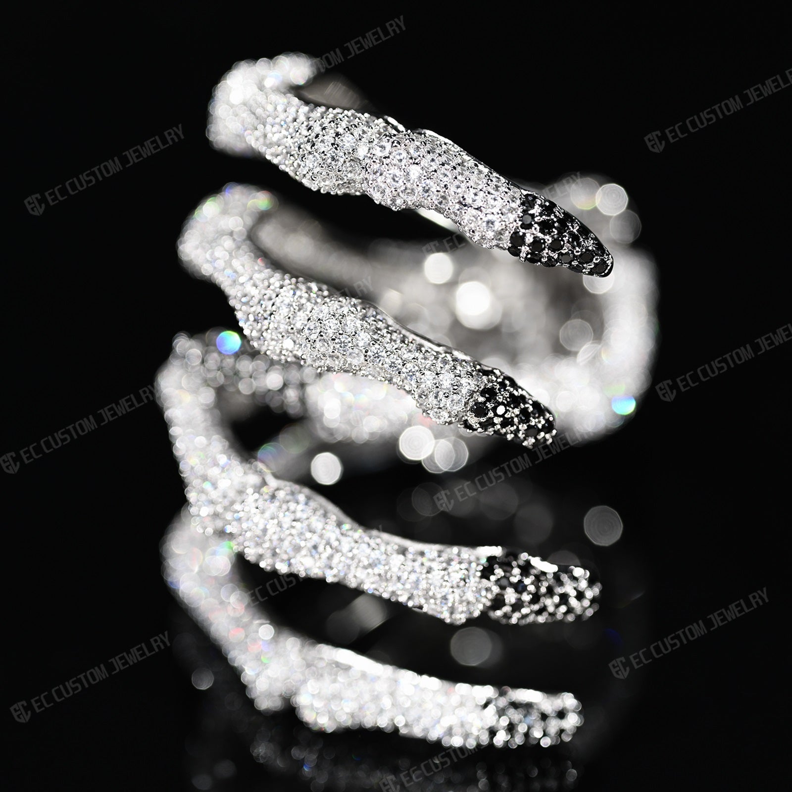 3D Adjustable Ghost Claw Ice Out Bracelet For Men Hip Hop Style Hollow Skull Bracelet Full Diamond Bracelet Jewelry 2