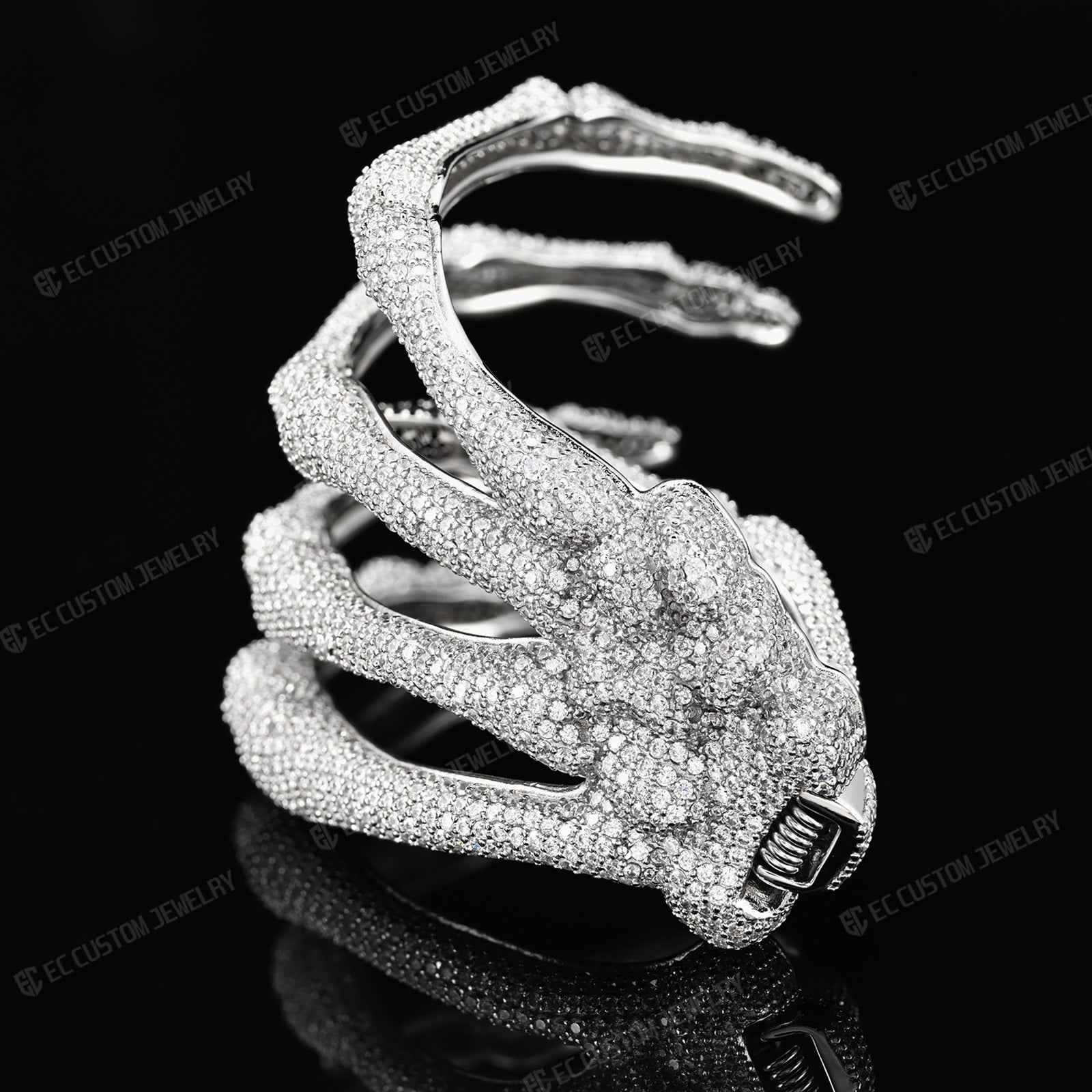 3D Adjustable Ghost Claw Ice Out Bracelet For Men Hip Hop Style Hollow Skull Bracelet Full Diamond Bracelet Jewelry 5
