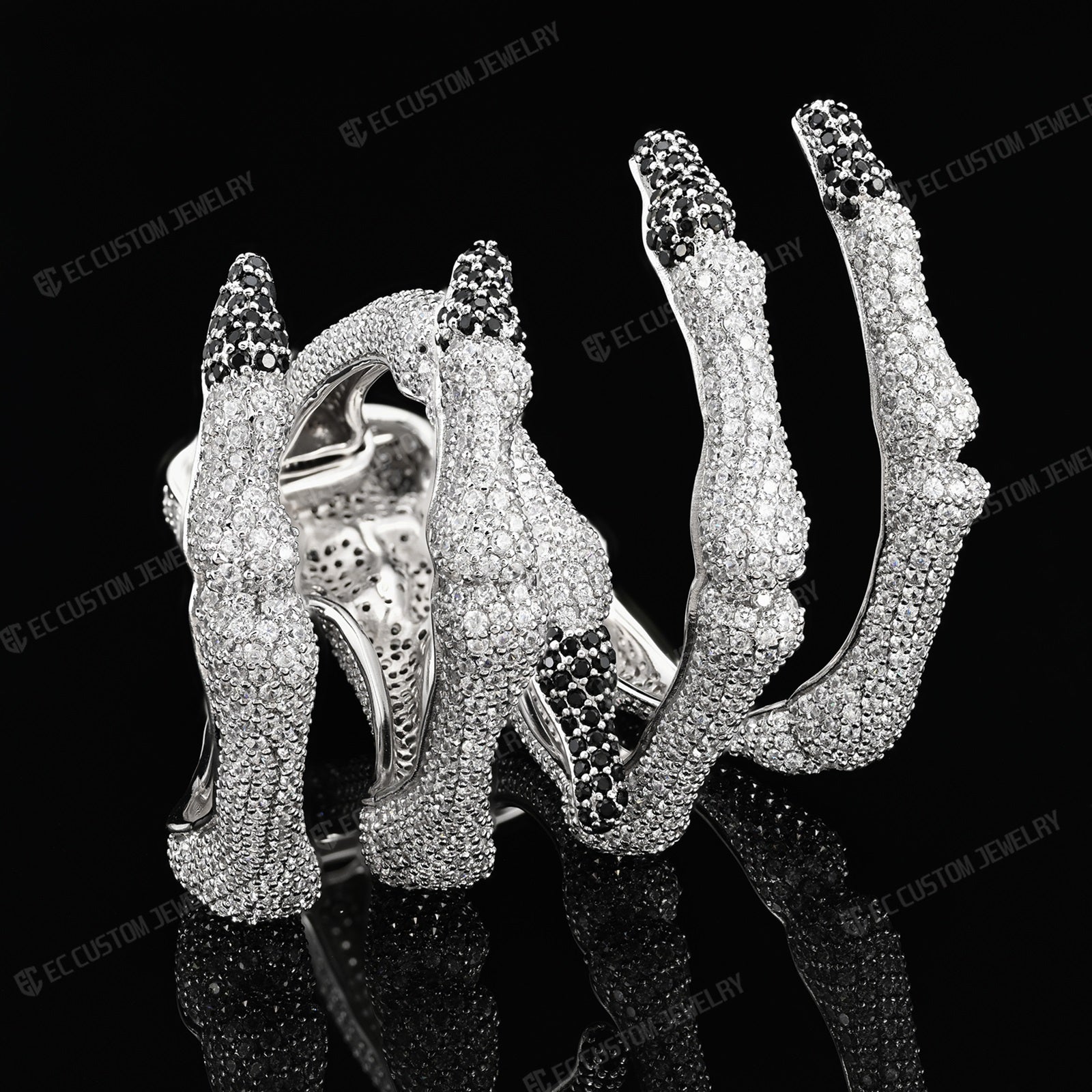 3D Adjustable Ghost Claw Ice Out Bracelet For Men Hip Hop Style Hollow Skull Bracelet Full Diamond Bracelet Jewelry 6
