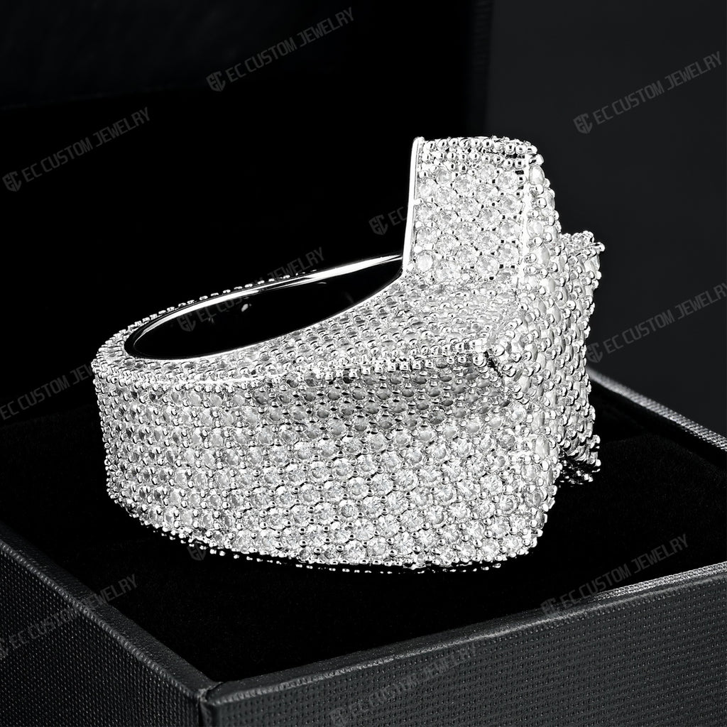 3D Star Ring For Men Simulated Diamond S925 Sterling Silver luxury Bling Party Ring Hip Hop Iced Out Ring 3