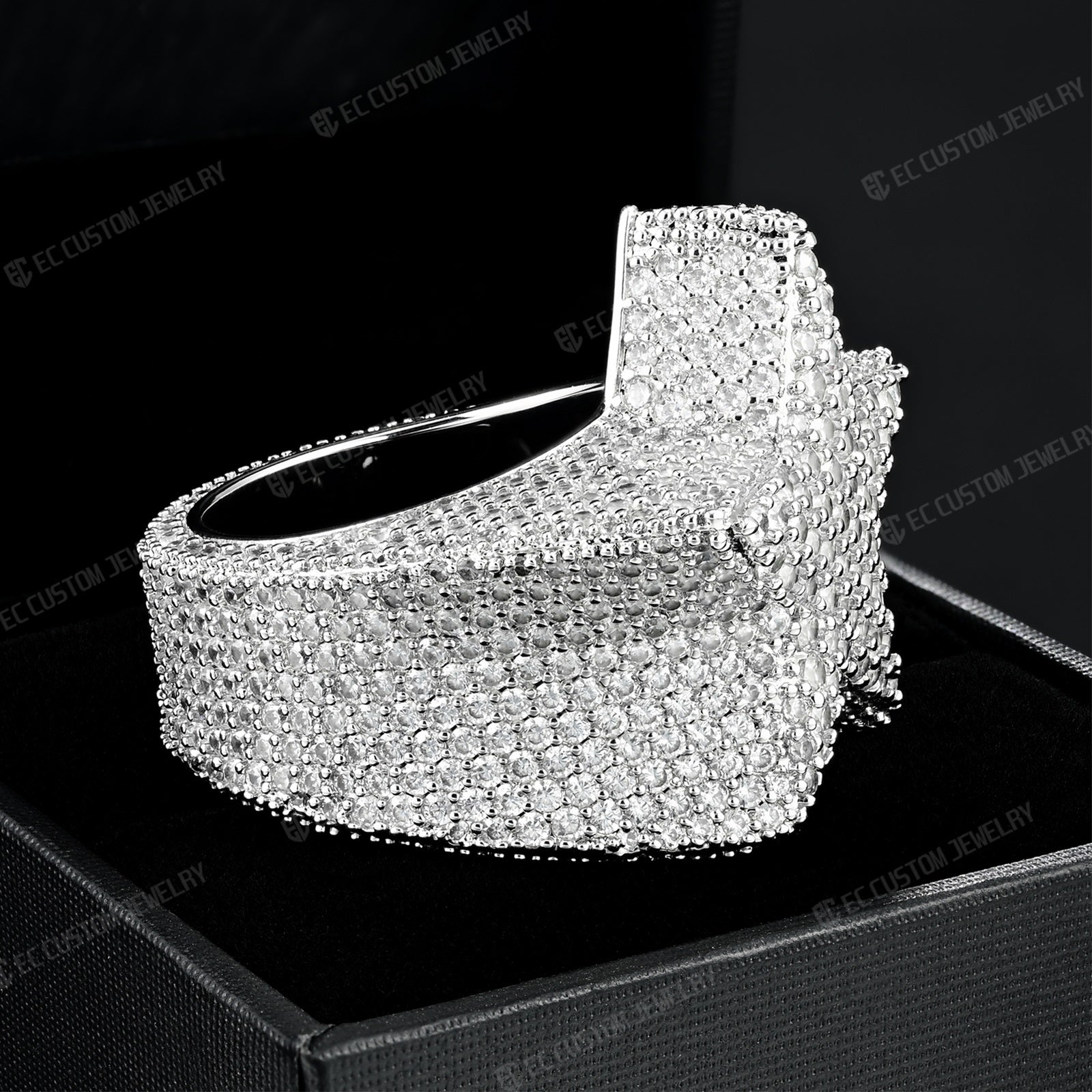 3D Star Ring For Men Simulated Diamond S925 Sterling Silver luxury Bling Party Ring Hip Hop Iced Out Ring 3