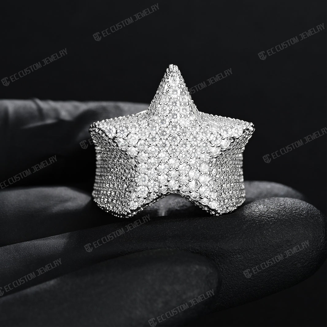 Hip Hop Rapper Ring Iced out Sterling Silver - EC Jewelry – EC Custom ...