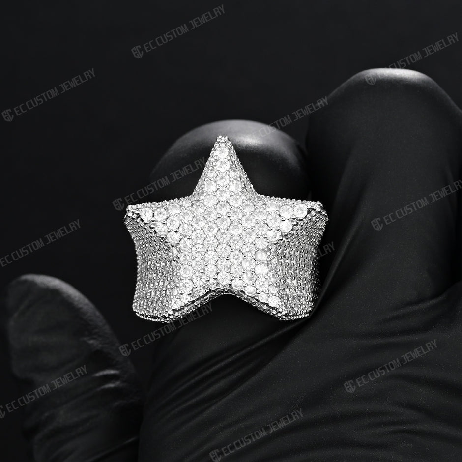 Hip Hop Rapper Ring Iced out Sterling Silver - EC Jewelry – EC Custom ...