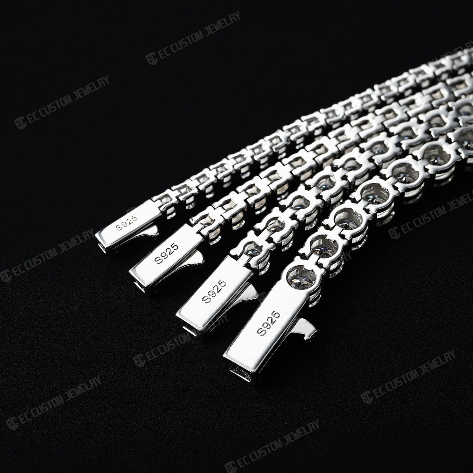 3_4_5_6MM TENNIS DIAMOND LINK CHAIN ICED OUT BRACELET Bold Moissanite Tennis Chain Bracelet 