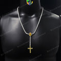 4MM Lariat Cross Tennis Necklace Inverted Cross Necktie Chain